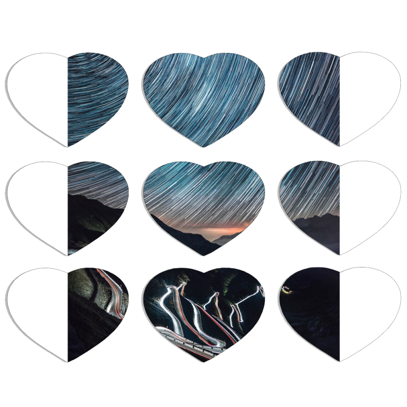 Магнитные фотопазлы Сердце 50 на 50 набор 9 штук Night Lights