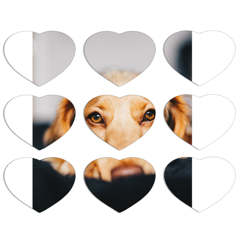 Магнитные фотопазлы Сердце 50 на 50 набор 9 штук 
