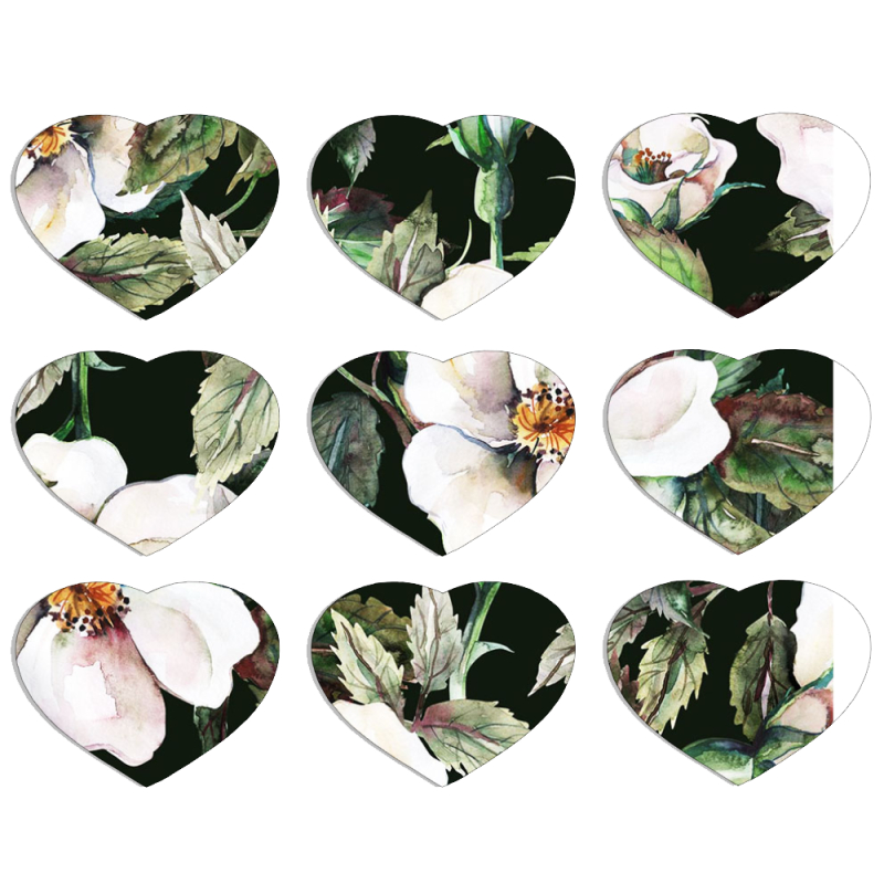 Магнитные фотопазлы Сердце 50 на 50 набор 9 штук Blossom Roses