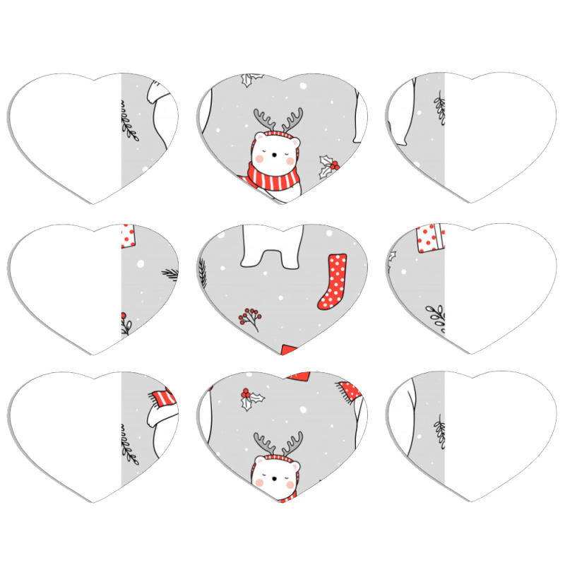 Магнитные фотопазлы Сердце 50 на 50 набор 9 штук 