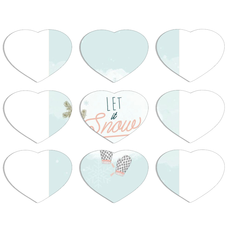 Магнитные фотопазлы Сердце 50 на 50 набор 9 штук 