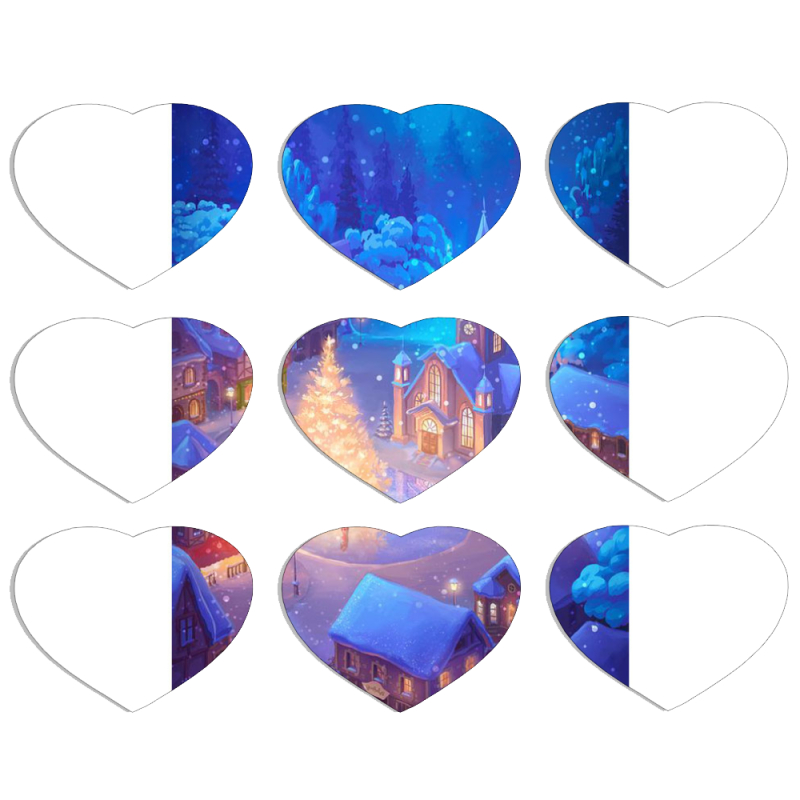 Магнитные фотопазлы Сердце 50 на 50 набор 9 штук 