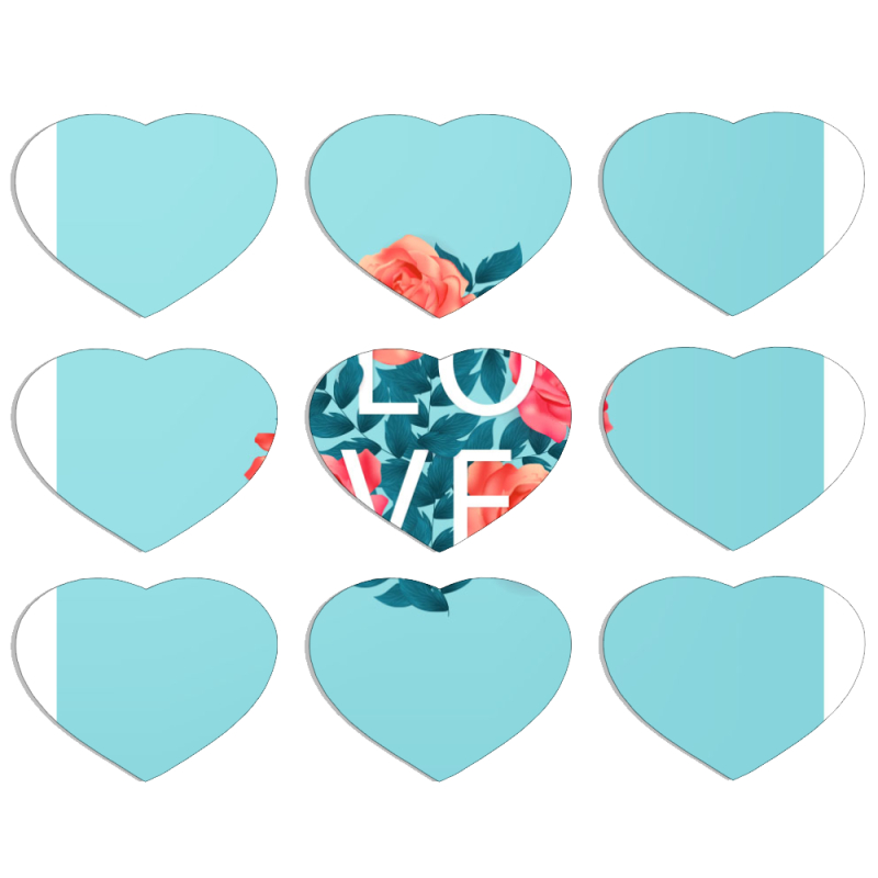 Магнитные фотопазлы Сердце 50 на 50 набор 9 штук 