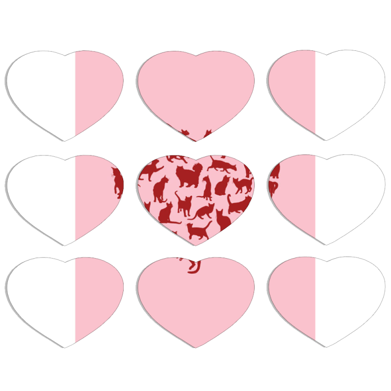 Магнитные фотопазлы Сердце 50 на 50 набор 9 штук 