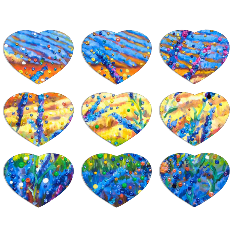 Магнитные фотопазлы Сердце 50 на 50 набор 9 штук 