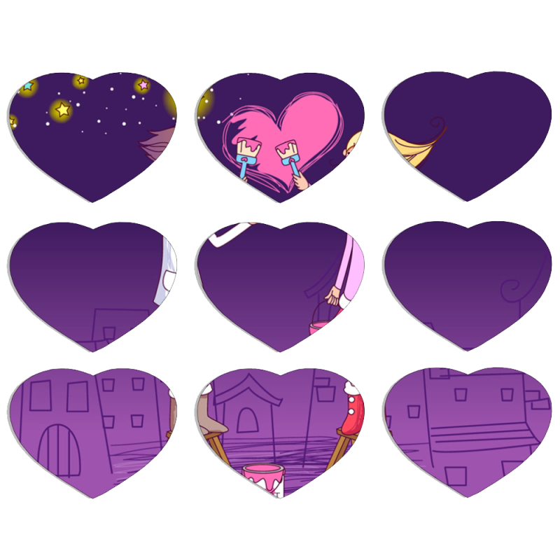 Магнитные фотопазлы Сердце 50 на 50 набор 9 штук 