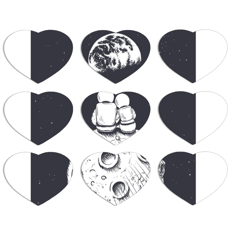 Магнитные фотопазлы Сердце 50 на 50 набор 9 штук 