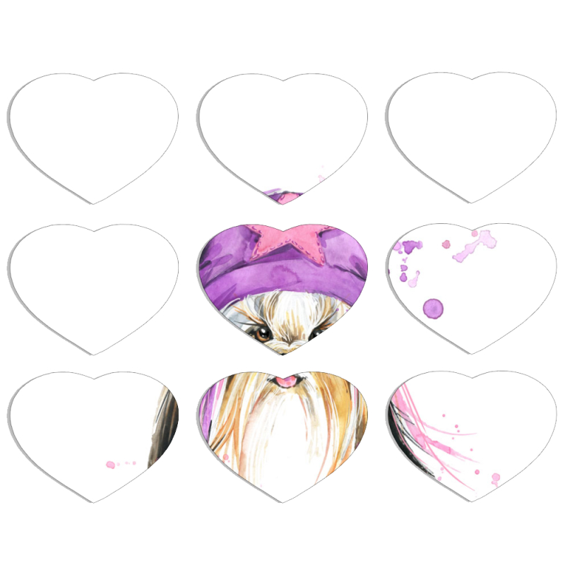 Магнитные фотопазлы Сердце 50 на 50 набор 9 штук 