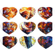 Магнитные фотопазлы Сердце 50 на 50 набор 9 штук Kiss Under Umbrella
