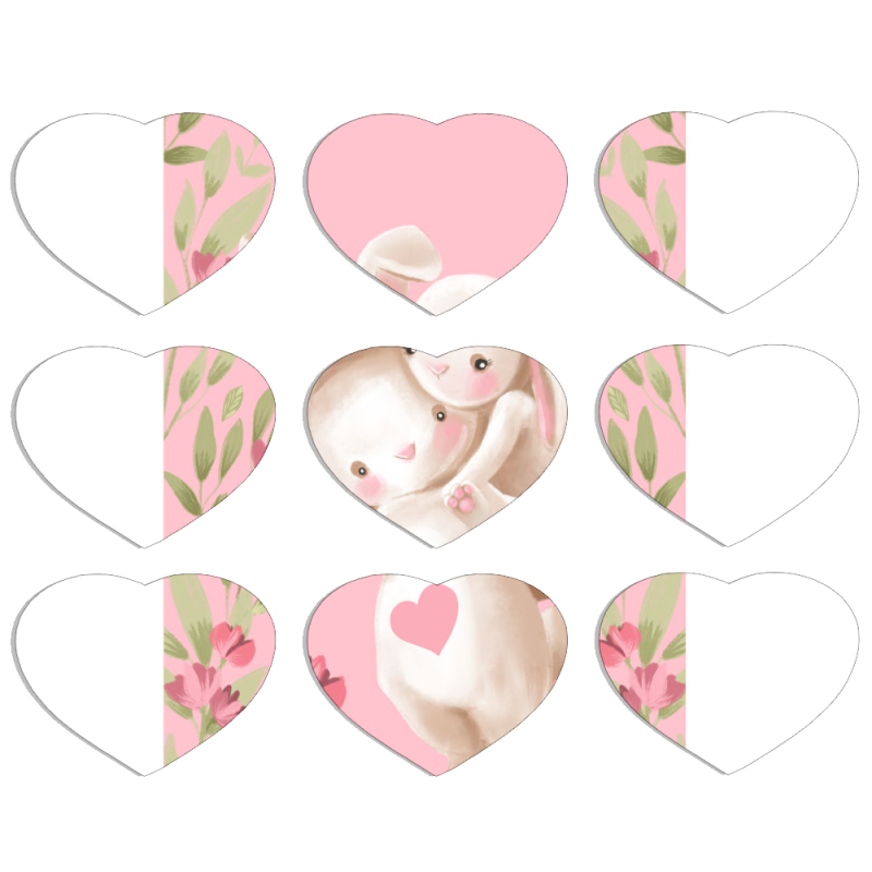 Магнитные фотопазлы Сердце 50 на 50 набор 9 штук 