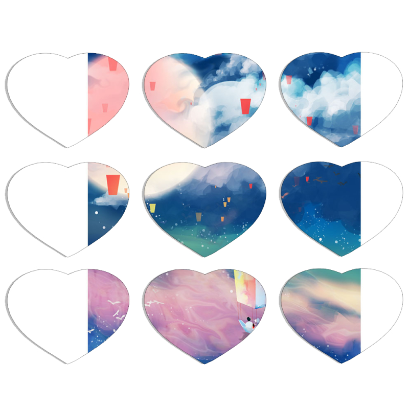 Магнитные фотопазлы Сердце 50 на 50 набор 9 штук Sky Lanterns