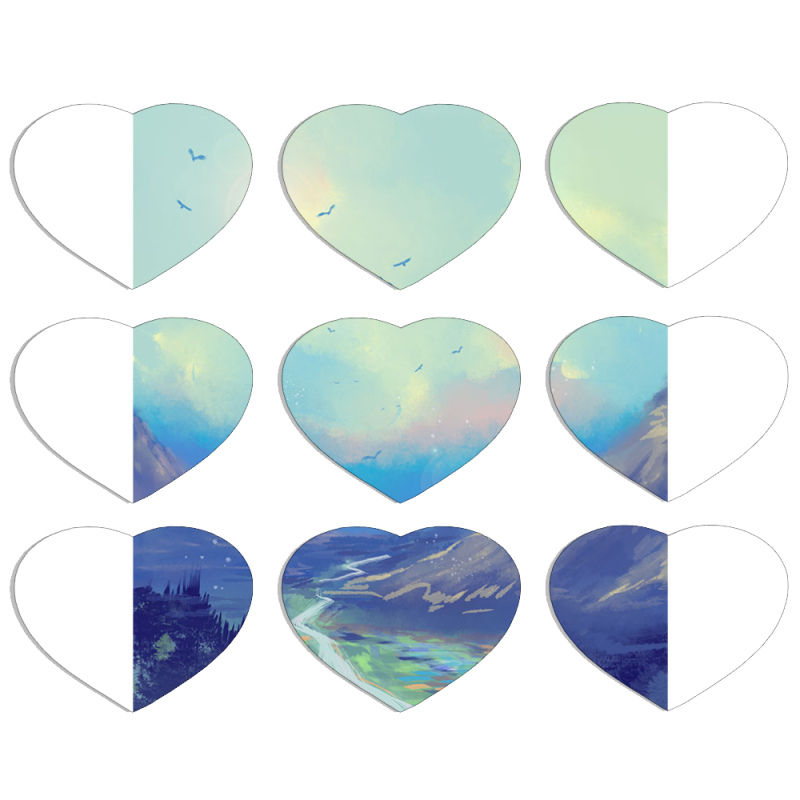 Магнитные фотопазлы Сердце 50 на 50 набор 9 штук 