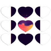 Магнитные фотопазлы Сердце 50 на 50 набор 9 штук Desert-Planet