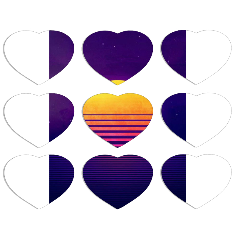 Магнитные фотопазлы Сердце 50 на 50 набор 9 штук 