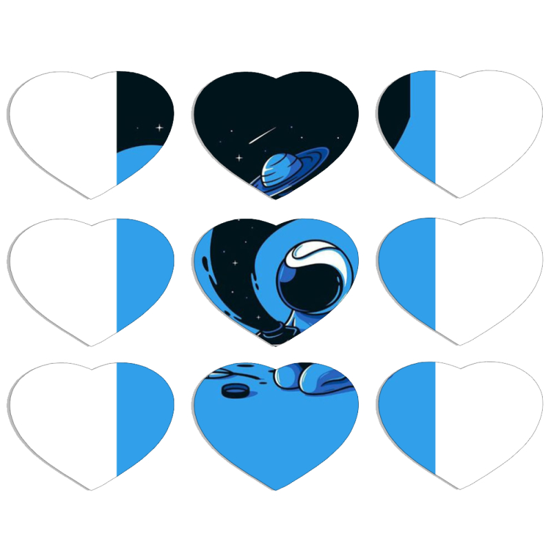 Магнитные фотопазлы Сердце 50 на 50 набор 9 штук Galaxy Art