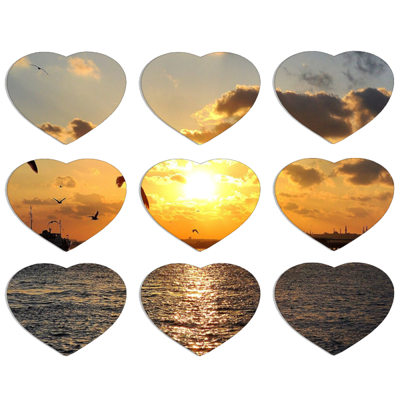 Магнитные фотопазлы Сердце 50 на 50 набор 9 штук 