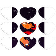 Магнитные фотопазлы Сердце 50 на 50 набор 9 штук Fox-Astronauts