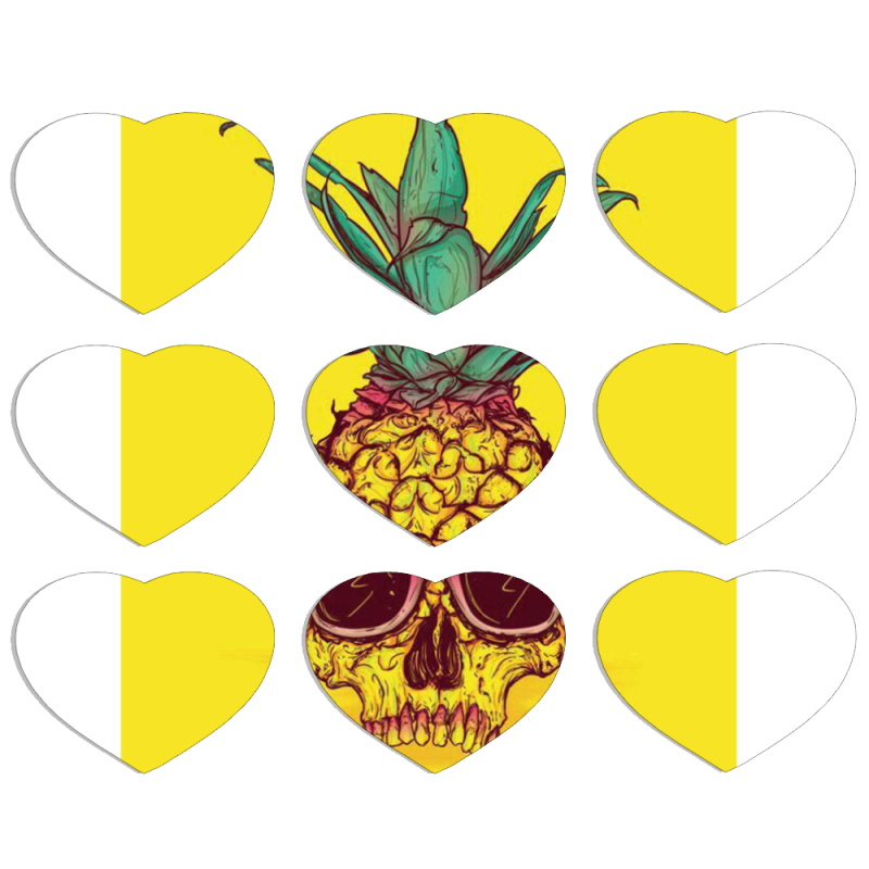Магнитные фотопазлы Сердце 50 на 50 набор 9 штук Pineapple Skull