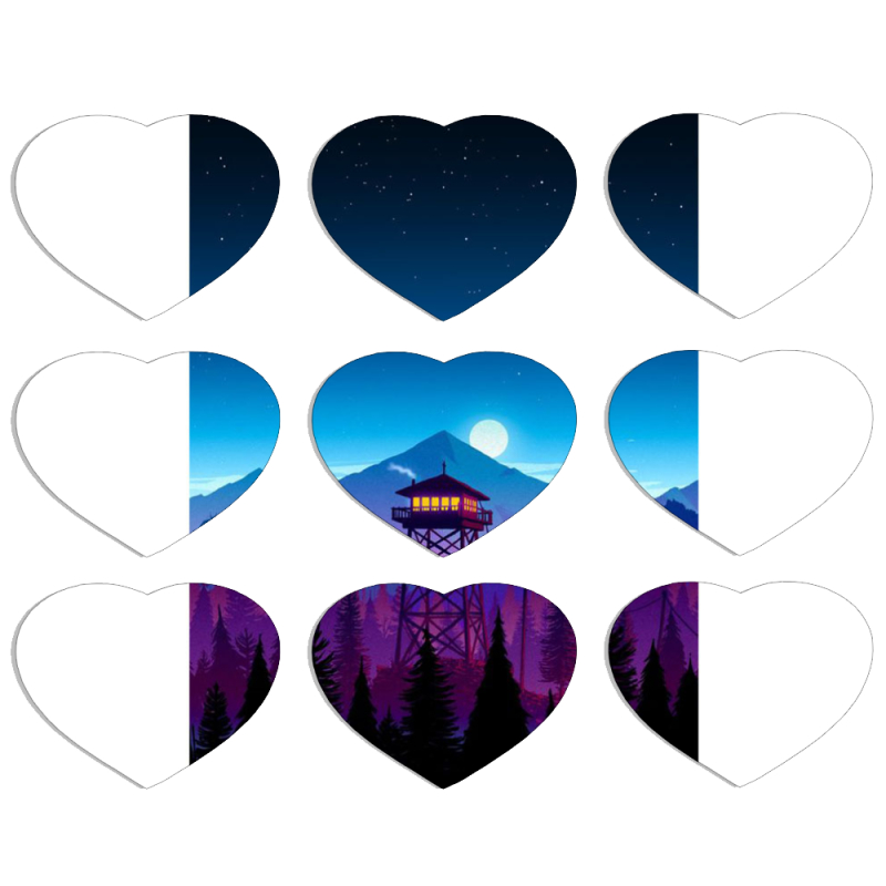 Магнитные фотопазлы Сердце 50 на 50 набор 9 штук 
