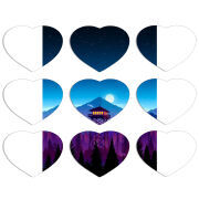 Магнитные фотопазлы Сердце 50 на 50 набор 9 штук 