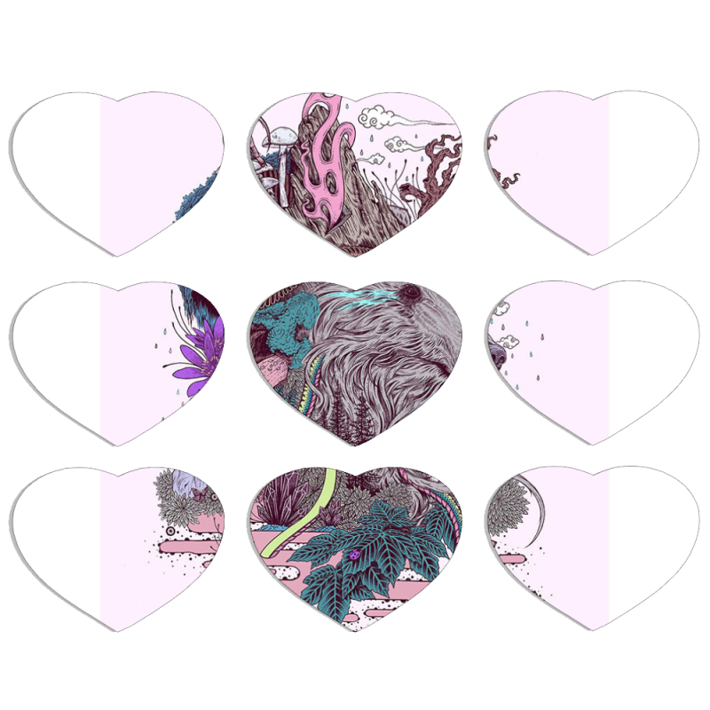 Магнитные фотопазлы Сердце 50 на 50 набор 9 штук 