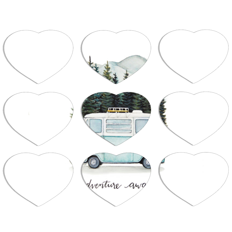 Магнитные фотопазлы Сердце 50 на 50 набор 9 штук 