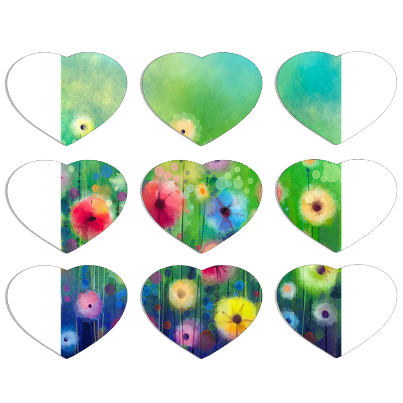 Магнитные фотопазлы Сердце 50 на 50 набор 9 штук 