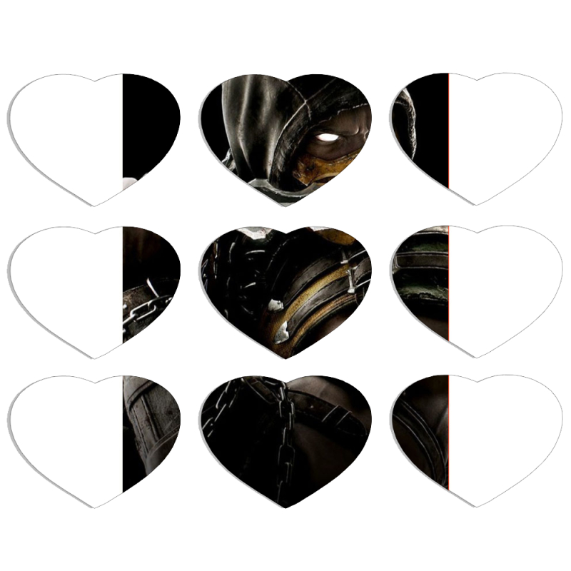 Магнитные фотопазлы Сердце 50 на 50 набор 9 штук 
