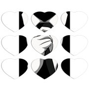 Магнитные фотопазлы Сердце 50 на 50 набор 9 штук Tie