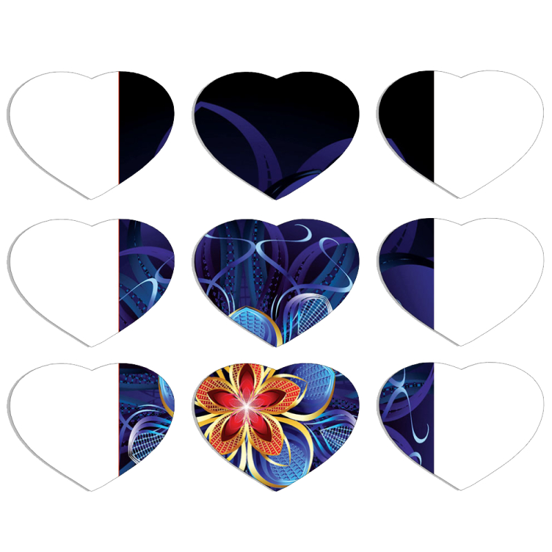 Магнитные фотопазлы Сердце 50 на 50 набор 9 штук 