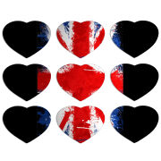 Магнитные фотопазлы Сердце 50 на 50 набор 9 штук 