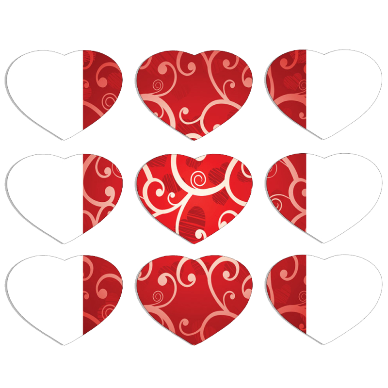 Магнитные фотопазлы Сердце 50 на 50 набор 9 штук 