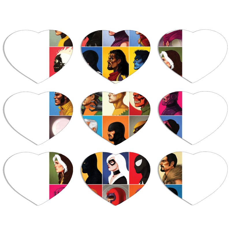 Магнитные фотопазлы Сердце 50 на 50 набор 9 штук 