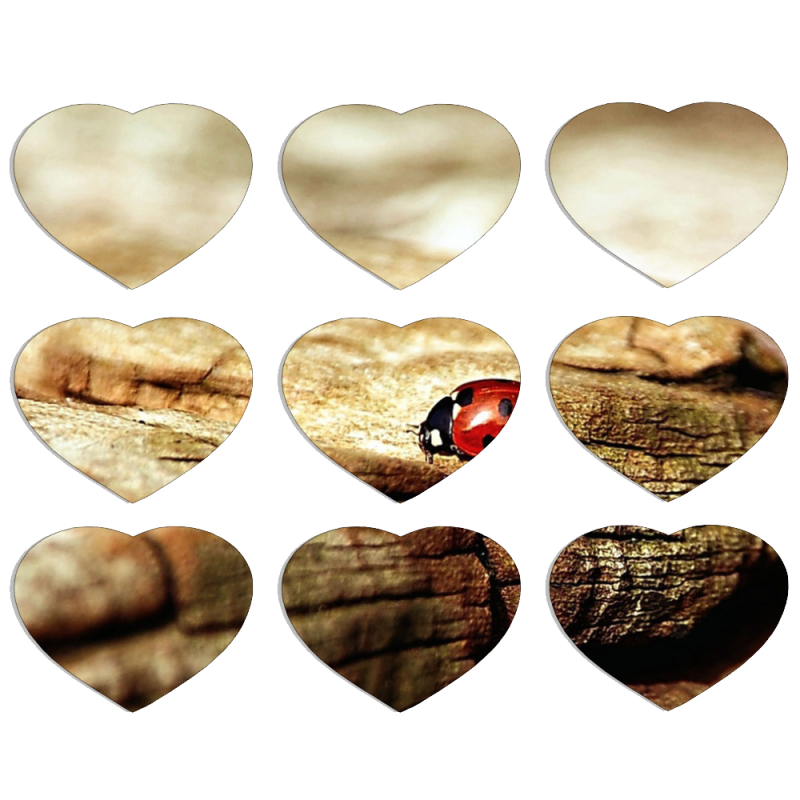 Магнитные фотопазлы Сердце 50 на 50 набор 9 штук 