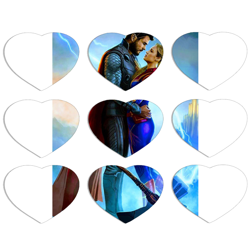 Магнитные фотопазлы Сердце 50 на 50 набор 9 штук 