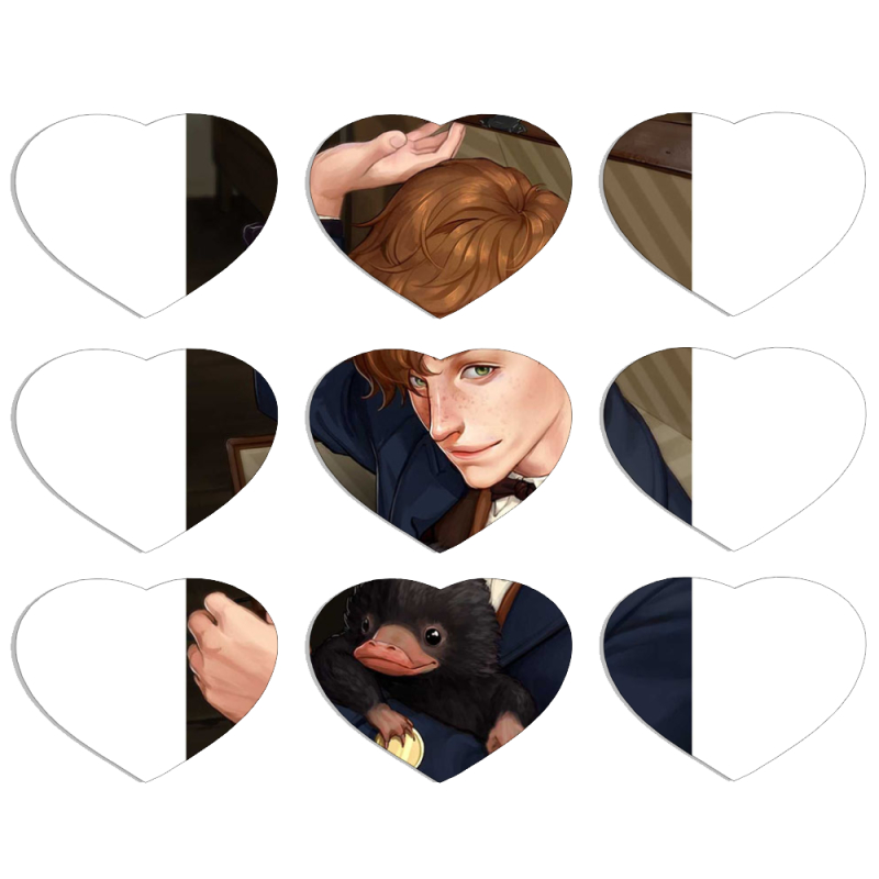 Магнитные фотопазлы Сердце 50 на 50 набор 9 штук 