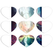 Магнитные фотопазлы Сердце 50 на 50 набор 9 штук 