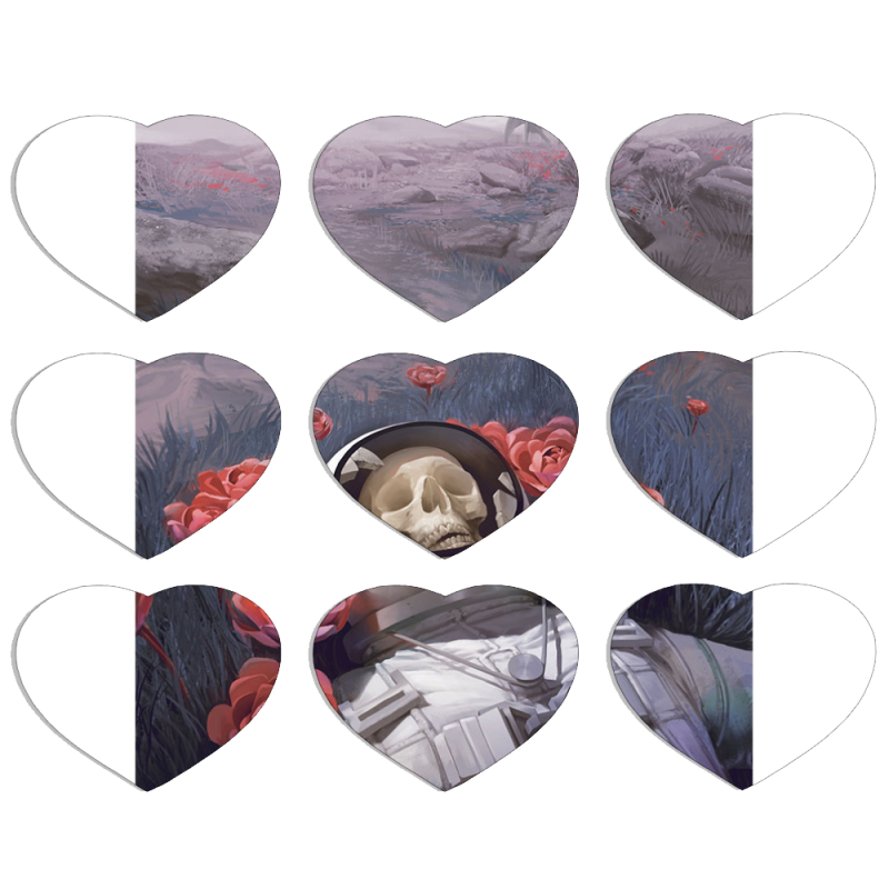 Магнитные фотопазлы Сердце 50 на 50 набор 9 штук 