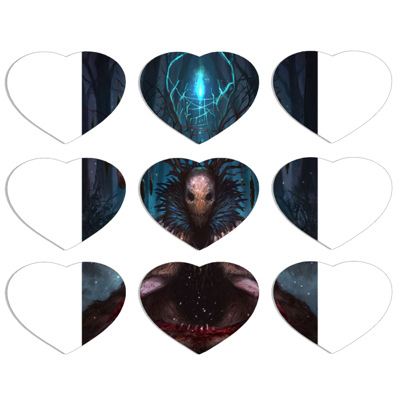 Магнитные фотопазлы Сердце 50 на 50 набор 9 штук 