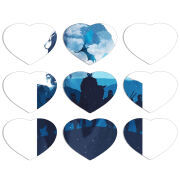 Магнитные фотопазлы Сердце 50 на 50 набор 9 штук 