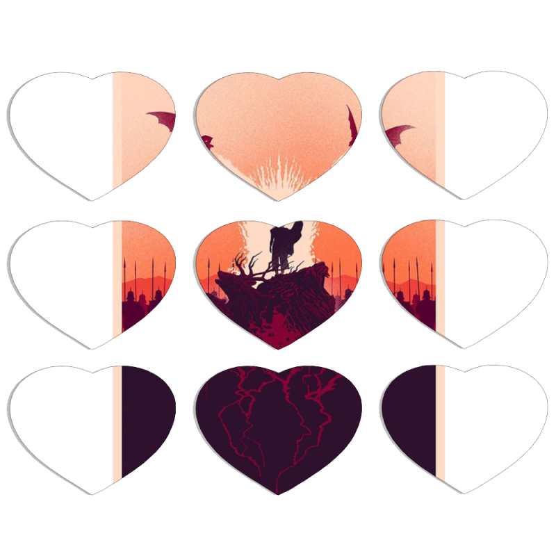 Магнитные фотопазлы Сердце 50 на 50 набор 9 штук 