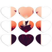 Магнитные фотопазлы Сердце 50 на 50 набор 9 штук 