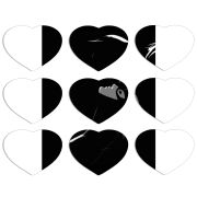 Магнитные фотопазлы Сердце 50 на 50 набор 9 штук 