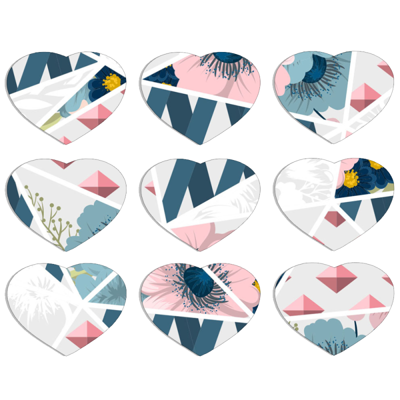 Магнитные фотопазлы Сердце 50 на 50 набор 9 штук 