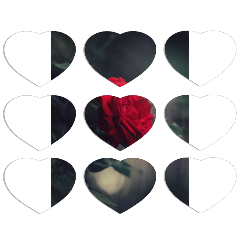 Магнитные фотопазлы Сердце 50 на 50 набор 9 штук 