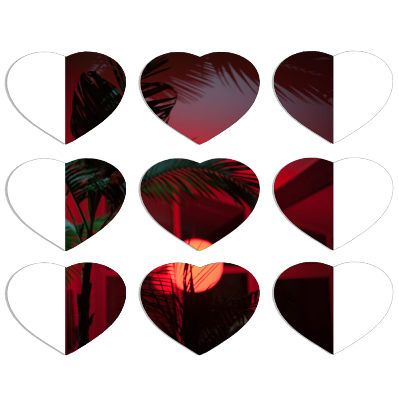 Магнитные фотопазлы Сердце 50 на 50 набор 9 штук 
