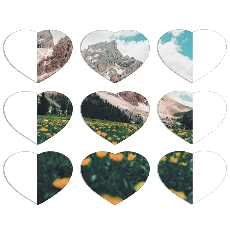 Магнитные фотопазлы Сердце 50 на 50 набор 9 штук 