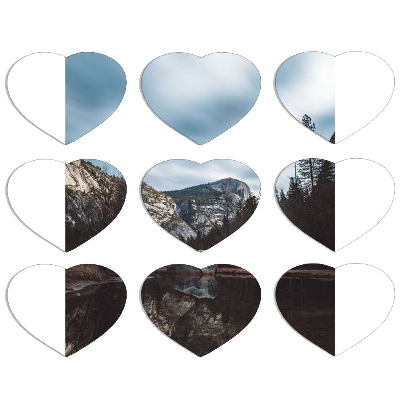 Магнитные фотопазлы Сердце 50 на 50 набор 9 штук 