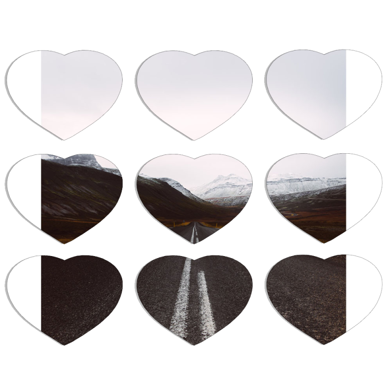 Магнитные фотопазлы Сердце 50 на 50 набор 9 штук 