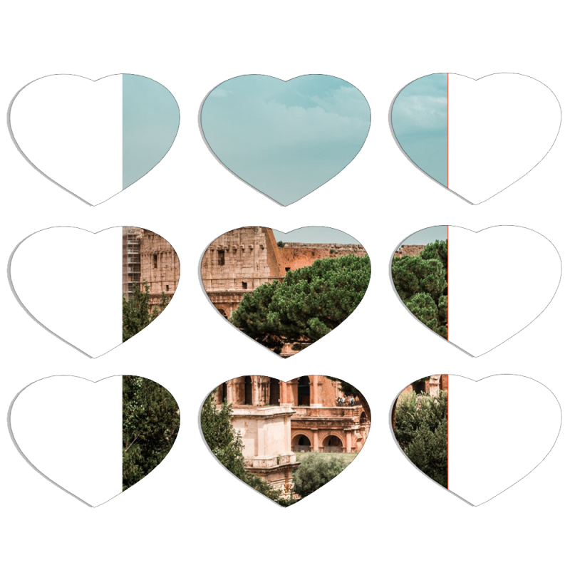 Магнитные фотопазлы Сердце 50 на 50 набор 9 штук 